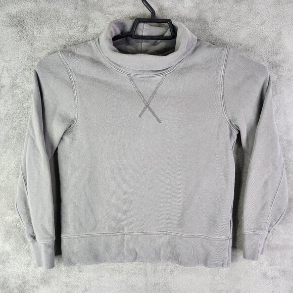 Mens Grey Madewell Cotton Turtleneck Sweatshirt Long Sleeve 100% Cotton Size XS - Picture 2 of 11